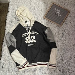 Grey and cream hoodie. Juniors size S.